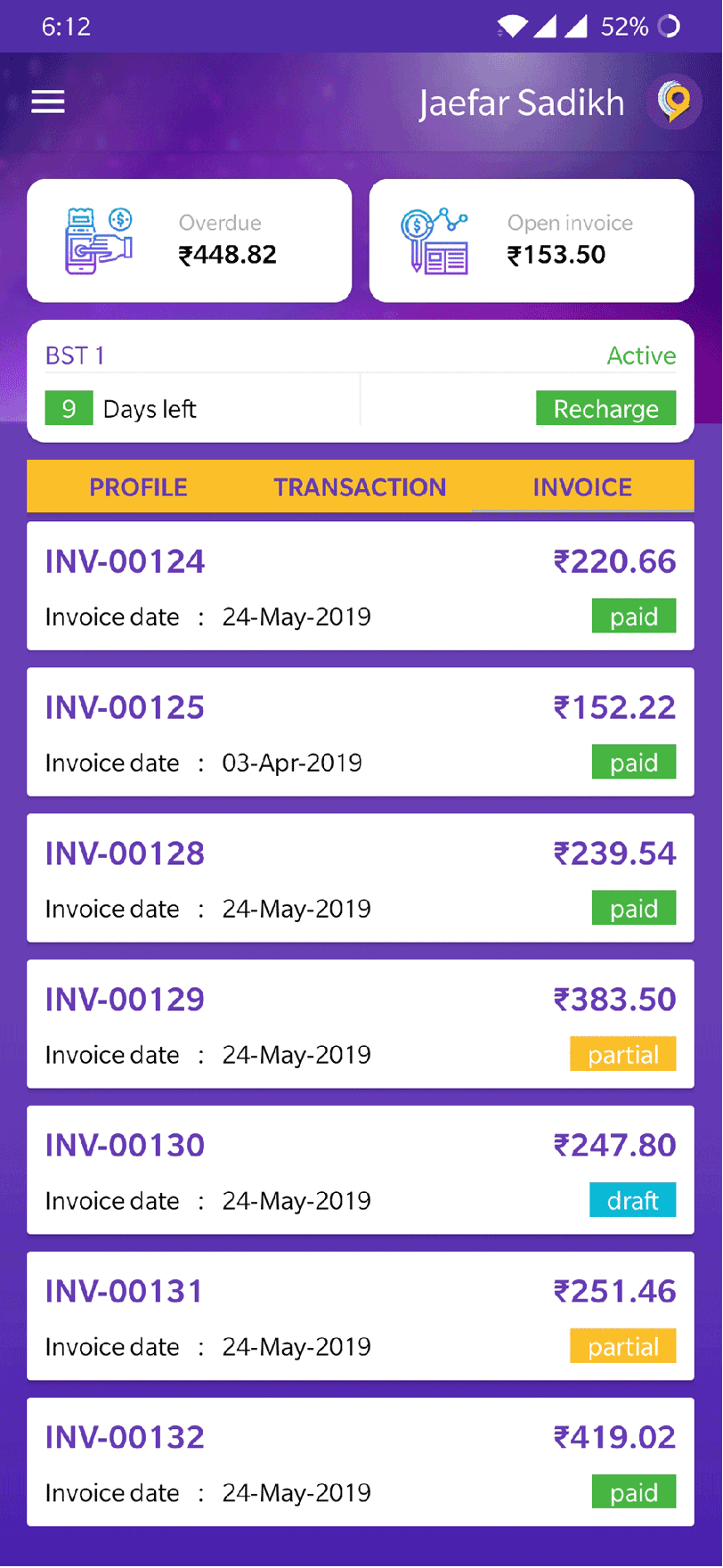 cable-tv-agent-application-invoice